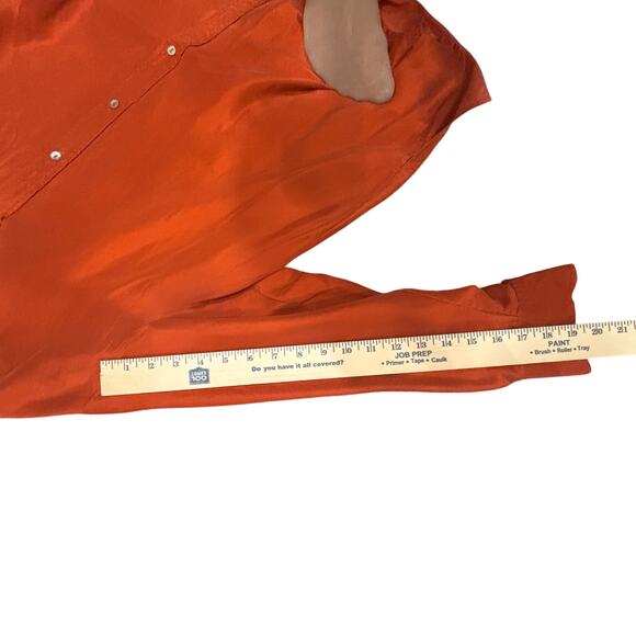 Allison Taylor Woman 100% silk button-up top
burnt orange rust 1X Boho Classic - Picture 6 of 6